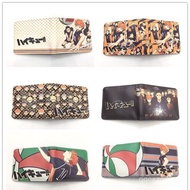 Barangan Anime Haikyuu Budak Bola Tampar PU Dompet Pendek Dompet Dwilipat untuk Pelajar Lelaki dan W