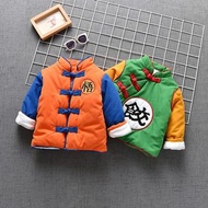 七龍珠悟空餃子衣服2020新款冬裝親子裝加絨加厚童裝兒童夾棉外套。