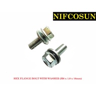 HEX FLANGE BOLT WITH WASHER (M6 X 1.0 X 16mm)
