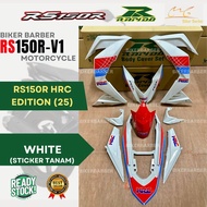 RAPIDO Coverset Honda Rs150r V1 Hrc Edition (25) White Body Cover ( Sticker Tanam ) Siap Tampal Airb