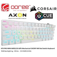 CORSAIR K70 PRO MINI WIRELESS 60% MECHANICAL CHERRY MX RED GAMING KEYBOARD ICUE - BLACK / WHITE - CH-9189010-NA