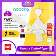 KDK Ceiling Fan K15yc - 10 SP Apps &amp; Remote Control, Dc Motor, Pearl White (60″) Nodoka Kipas Siling