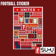 ️ Vintage Manchester United Sticker Set (Original Set A4) - Decor - Sticker of Premier League Teams 