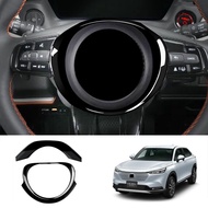 DBM.HOME-2Pcs for Vezel -V 2021 2022 Interior Car Steering Wheel Panel Cover Trim Decoration Frame