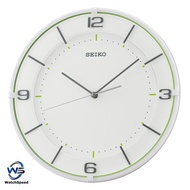 Seiko QXA690W Analog White with Green Wall Clock