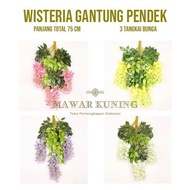 [ 3 Tangkai ] Artifisial Bunga Wisteria Gantung Pendek / Bunga Gantung