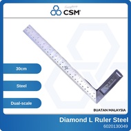Diamond L Steel Carpenter Square Angle Scale Ruler Tool Pembaris Besi Sesiku L 90 Degree Steel