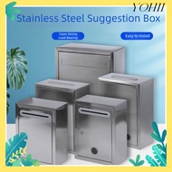 YOHII Mailbox, 3 Sizes Stainless Steel Letter Box,  with Locks Waterproof Ballot Box Outdoor
