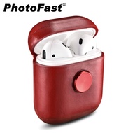 Photofast AirPods 指尖陀螺 旋轉皮革保護套-威尼斯紅