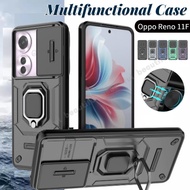 Cases OPPO Reno 11F Case For OPPO Reno11F Reno11 F F11Reno 5G CPH2603 Phone Casing 11F Reno OPPO Shockproof Push Pull Slide Camera Protection Hard Stand Holder Bracket Back Cover