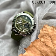 [Original] Cerruti 1881 CTCIWGO2206803 Chronograph Men Watch with Green Silicone Strap Official Warranty