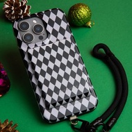 黑鑽石格子 iPhone 17/16/15/14/13 MagSafe 手機殼