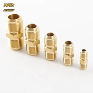 MAINAUSHUI6W Flare Connector, 5/16" 5/8" 3/4" Male to Male Brass Pipe Fitting Connector, 1/4" 3/8"1/