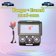 Mặt dưỡng Ford Everest + Ranger 2006 - 2012 9 inch kèm jack nguồn