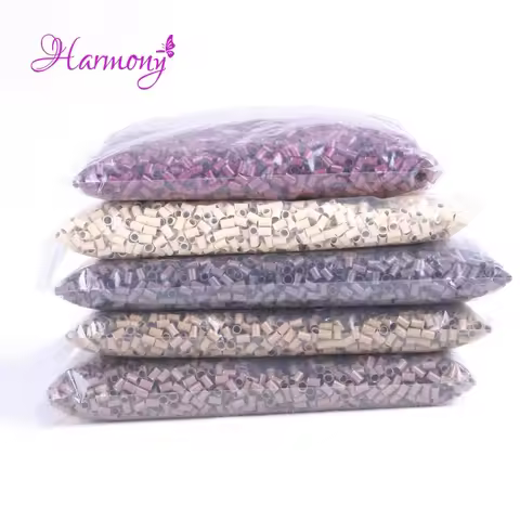 10000pcs/bag 4.0*3.6*6.0mm Copper Flared Flaring Micro Rings Tube Euro Locks for feather human hair 