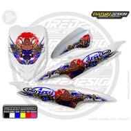 TRANSPARENT STRIPING MIO SPOTY SMILE JAPANESE ARAI MOTIF NEW NEWEST VIRAL MOTORCYCLE STICKERELEGAN