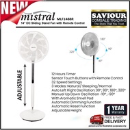 Mistral MLF1488R 14" DC Sliding Stand Fan with Remote Control