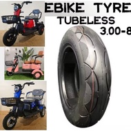 3.00-8 TUBELESS TYRE TAYAR BASIKAL ELETRIK RODA TIGA 300*8 EBIKE TYRE REPLACEMENT SPAREPART