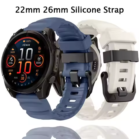 Soft Silicone Band 26/22mm For Garmin Tactix 8 Comfortable Strap For Garmin Fenix 8/7X Enduro 3/2 Fo