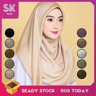SKPLUS Satin Silk Turban Shawl Turban Scarf Women Scarf Headwear Muslim Minimalist Fashion