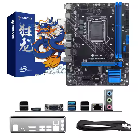 SOYO H81M Gaming Motherboard Dual Channel DDR3 M.2 NVME PCIEx16 HDMI VGA Interface LGA 1150 Supports