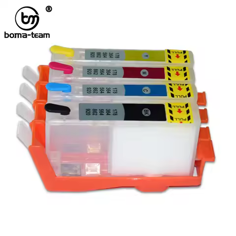 Refillable Ink Cartridge With Permanent Chip For Hp 364 XL DeskJet 3070A 3520 Photosmart 5510 5520 6