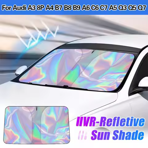 Car Front Windshield Curtains UV-Reflective Laser Layer Sun Shade For Audi A3 8P A4 B7 B8 B9 A6 C6 C