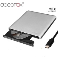 Deepfox อะลูมิเนียมชนิด C เครื่องอ่านแผ่นบลูเรย์ช่องบลูเรย์ BD-RE CD/DVD RW Writer เล่น USB 3.1สำหรั