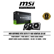 MSI GeForce RTX 5070 Ti 16G Ventus 3X OC Graphics Card (16GB GDDR7 | Boost Clock 2482MHz | 8960 CUDA