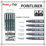 (Starplus)Pentel Pointliner | Technical Drawing Drafting Sketching Pen | S20P - Black Ink
