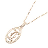 [Pre-owned] Cartier Double C Diamond Necklace, Neck size 38/41cm, K18PG (Pink Gold), Diamond Double 