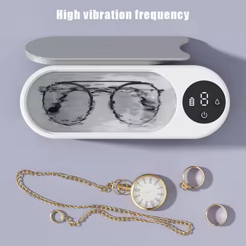 Ultrasonic Eyeglass Washing Tool Portable Glasses Cleaner Retainer Cleaner Machine Multifunctional f