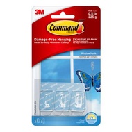 3M Command Clear Window Hooks 17066 (Holds Up To 225g) (3pcs/pck) Wall Adhesive