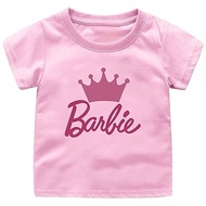 Barbie crown t-shirt for girls aged 1-12 years tshirt budak perempuan baju t shirt budak perempuan b