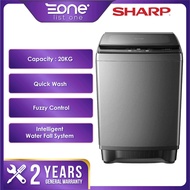 【Own Truck Delivery】Sharp 20KG Full Auto Top Load Washing Machine ESX2021 | Fuzzy Control | Intelligent Water Fall System | Mesin Basuh