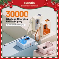 Handin PowerBank Wireless 30000mAh 5in1 High Quality 22.5W Fast Charging Magnetic Mini Power Bank