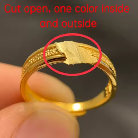 24K AU999 Gold Couple Ring - Fashion New Frosted & Smooth Design Men and Women | Jewelry