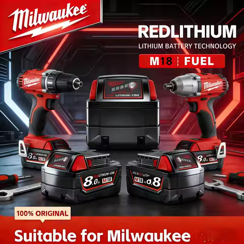 For Milwaukee M18 8.0Ah 18V Lithium Battery 48-11-1880 Replacement 48-11-1860 48-11-1850 48-11-1840 