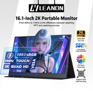 LEANON Portable Monitor For Laptop16"1080P/2K/144Hz 100%sRGB One-Line Connection