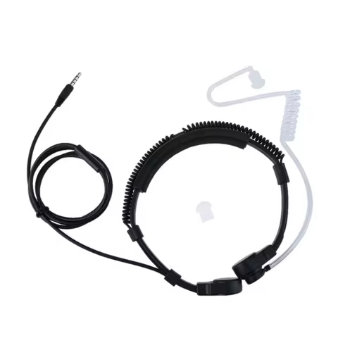 3.5mm plug Tactical-Throat Microphone earphone Covert Adjustable Covert Air Tube Headset with Throat