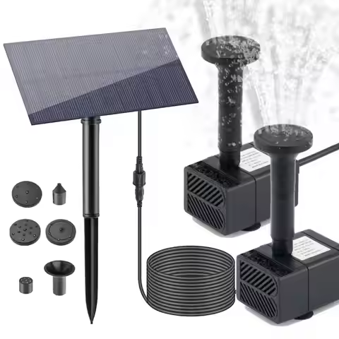 5W 5V Solar Fountain for Bird Bath Solar Water Fountain Pump With 6 Nozzles & 3M Water Cable 180L/h 