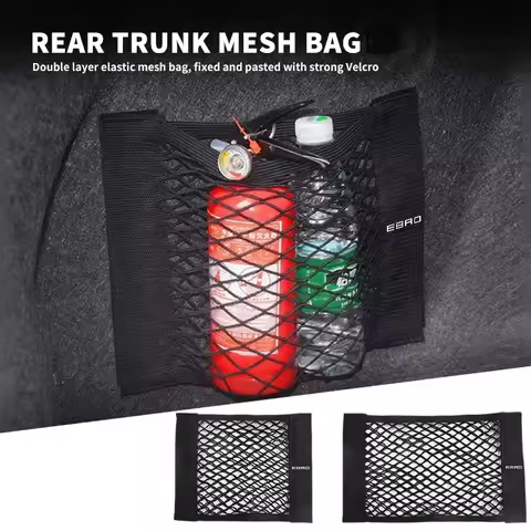Car Trunk Net Pocket Mesh Bag Storage Holder Auto Interior Accessories For Ebro S400 S700 S800 Omoda