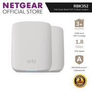 NETGEAR RBK352 Orbi Dual-Band WiFi 6 Mesh System – Wifi 6 Mesh System With 1 Satellite 11AX Mesh AX1800 WiFi (Up to 1.8Gbps)