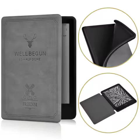 Retro Embossed For Funda Amazon Kindle Paperwhite 2024 2021 Case Smart Flip Book Cover For Kindle 11