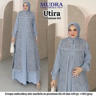 Utira Dress Maxi set 2in1 motif Songket Kombinasi Polos model outer inner Gamis Dewasa Ibu Ibu Elega