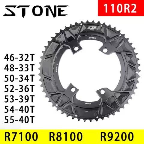Stone 110bcd Double Chainring for Shimano 105 R7100 UT R8100 DA R9200 Road Bike Round 52 36T 53 39T 