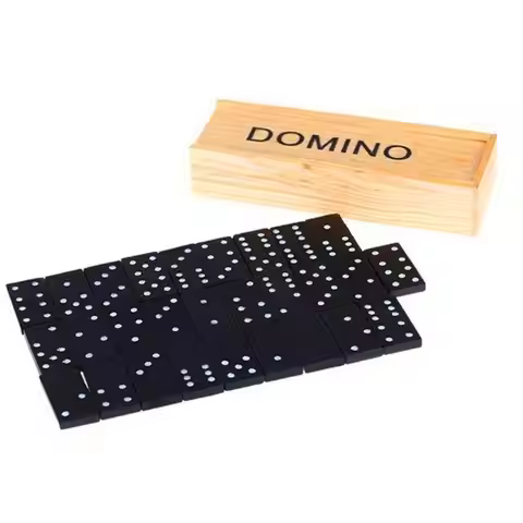 Wood Domino Blocks Kits Domino Board Games Travel Funny Table Game Domino Toys For Kid Children Domi