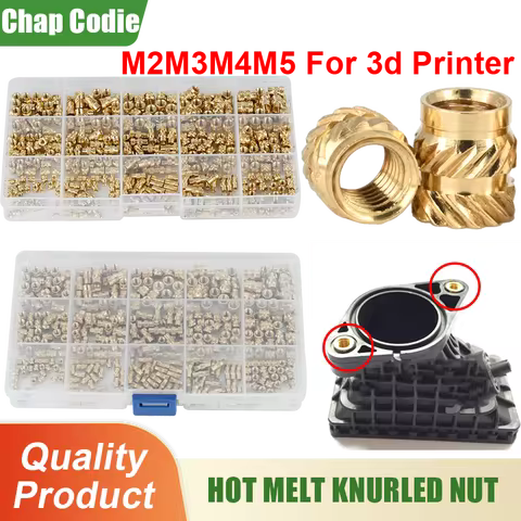 Brass Heat Insert Nut M2 M3 M4 M5 Kit With Box For 3d Printer Plastic Board Hot Melt Insertnut Therm