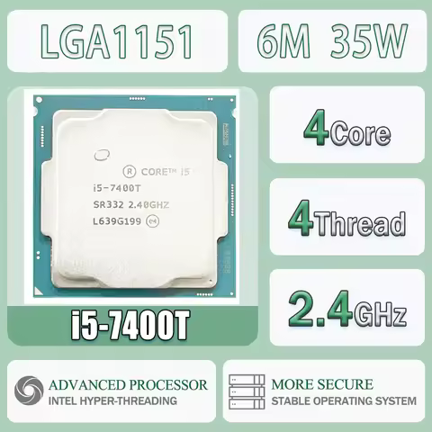 Intel Core I5-7400T 2.4GHz 4 Core 4 Thread CPU Server 6M 35W I5 7400T Desktop Processor I5 7400T Int