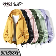Jeep Spirit Waterproof Hiking Jacket Unisex Windbreaker Hood Jaket Mendaki